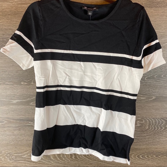 INC International Concepts Tops - I.N.C thick black white stripe tee NWT